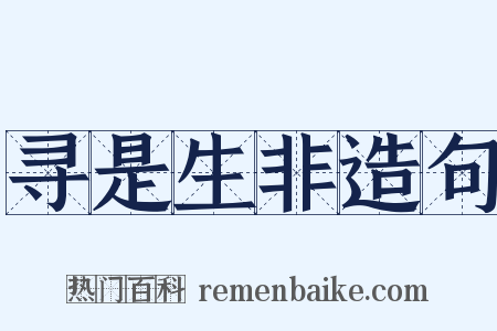 寻是生非造句是什么意思的图片